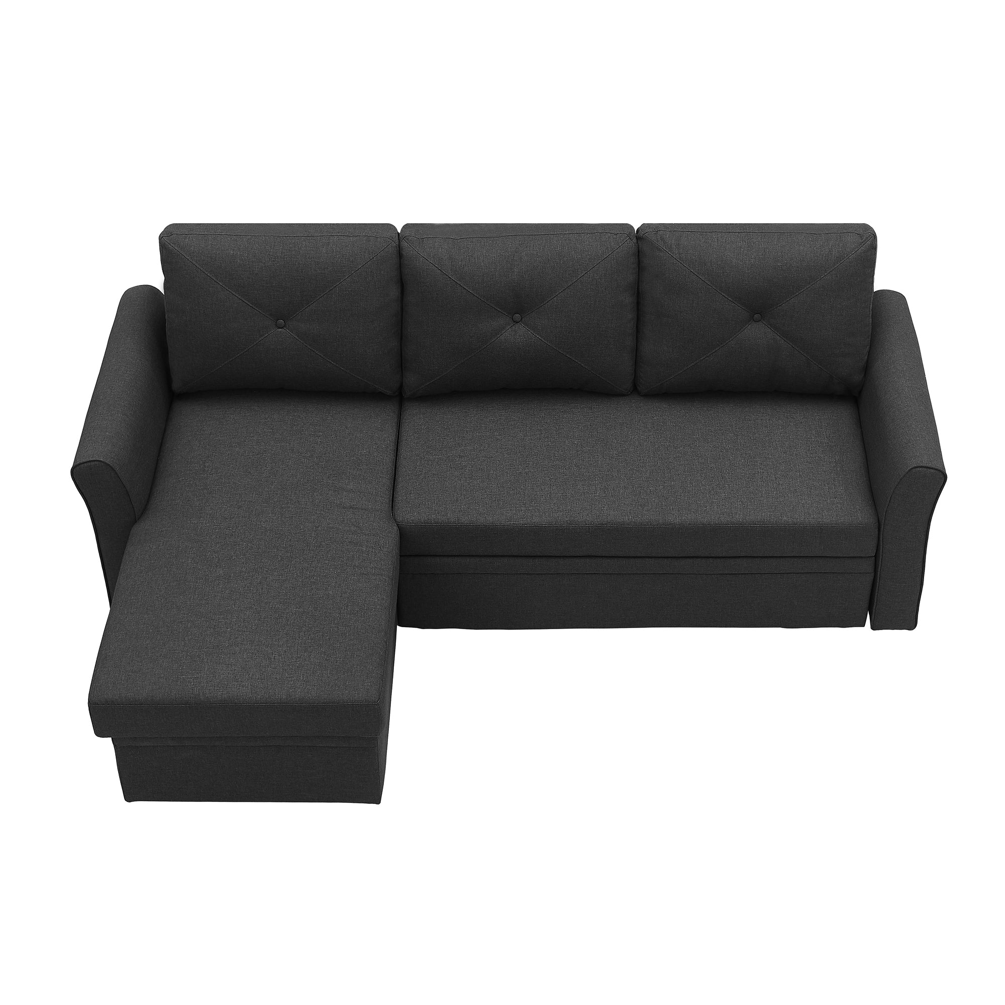 Orisfur. 83" Pull Out Sleeper Sofa Reversible L-Shape 3 Seat Sectional Couch with Storage for Living Room Furniture Set - Atlantic Fine Furniture Inc