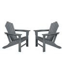 Classic Outdoor Adirondack Chair Set of 2 for Garden Porch Patio Deck Backyard, Weather Resistant Accent Furniture, Slate Grey - Atlantic Fine Furniture Inc