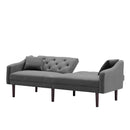 FUTON SOFA SLEEPER GREY VELVET WITH 2 PILLOWS（same as W223S01368。Size difference, See Details in page.） - Atlantic Fine Furniture Inc
