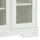 ON-TREND TV Stand for TV up to 60in with 4 Tempered Glass Doors Adjustable Panels Open Style Cabinet, Sideboard for Living room, White (OLD SKU:WF286785AAK) - Atlantic Fine Furniture Inc