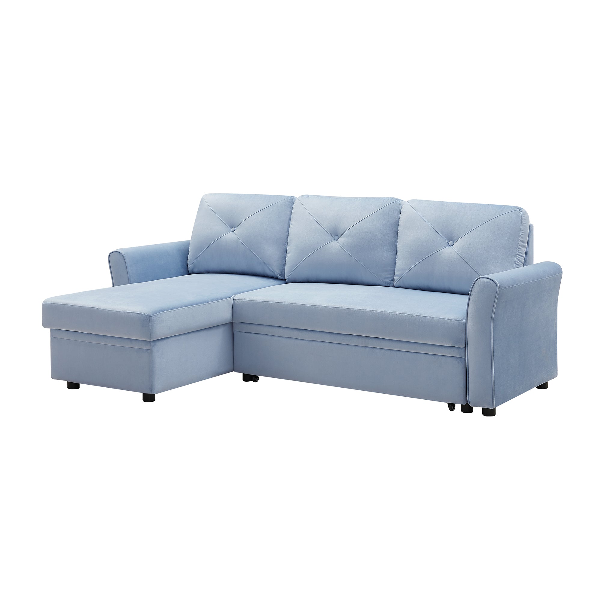 Orisfur. 83" Pull Out Sleeper Sofa Reversible L-Shape 3 Seat Sectional Couch with Storage for Living Room Furniture Set - Atlantic Fine Furniture Inc
