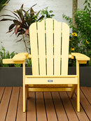 TALE Adirondack Chair Backyard Furniture Painted Seating with Cup Holder All-Weather and Fade-Resistant Plastic Wood for Lawn Outdoor Patio Deck Garden Porch Lawn Furniture Chairs Yellow - Atlantic Fine Furniture Inc