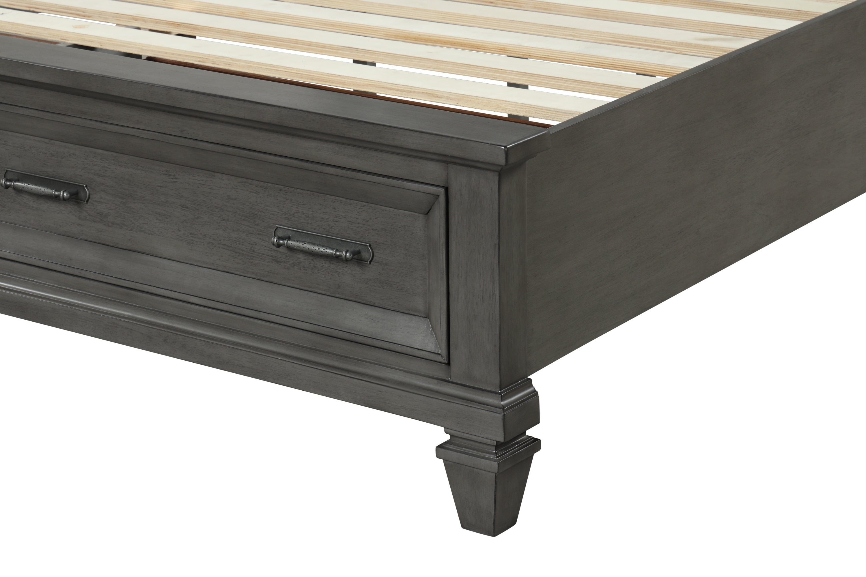 Hamilton King 4 Piece Storage Bedroom Set in Gray made with Engineered Wood - Atlantic Fine Furniture Inc