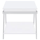 Marcia - Rectangular Side End Table - White High Gloss