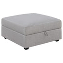 Cambria - Square Upholstered Storage Ottoman - Gray - Atlantic Fine Furniture Inc