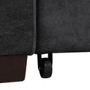 Linen Upholstered Sleeper Bed , Pull Out Sofa Bed Couch attached two throw pillows,Dual USB Charging Port and Adjustable Backrest for Living Room Space，Black - Atlantic Fine Furniture Inc