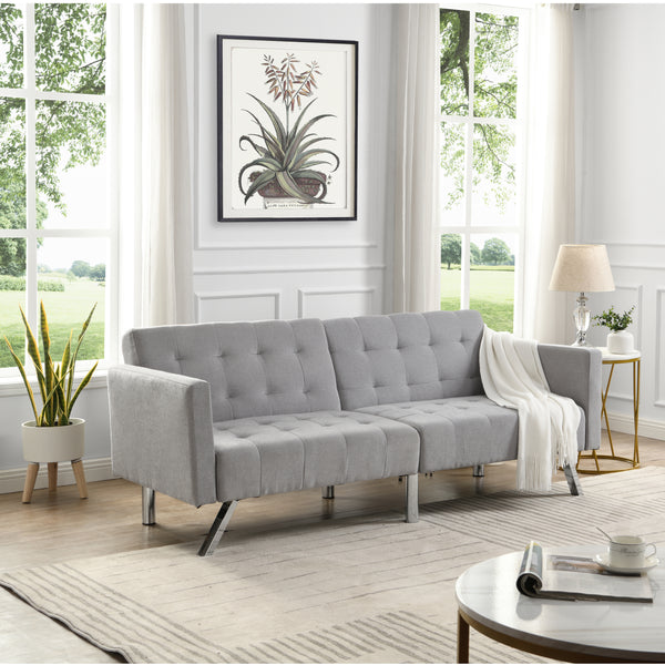 Sofa Bed Convertible Folding Light Grey Lounge Couch Loveseat Sleeper Sofa  Armrests Living Room Bedroom Apartment Reading Room - Atlantic Fine Furniture Inc