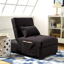 Folding Ottoman Sleeper Sofa Bed, 4 in 1 Function, Work as Ottoman, Chair ,Sofa Bed and Chaise Lounge for Small Space Living, Black (44” x 26” x 33”H) - Atlantic Fine Furniture Inc