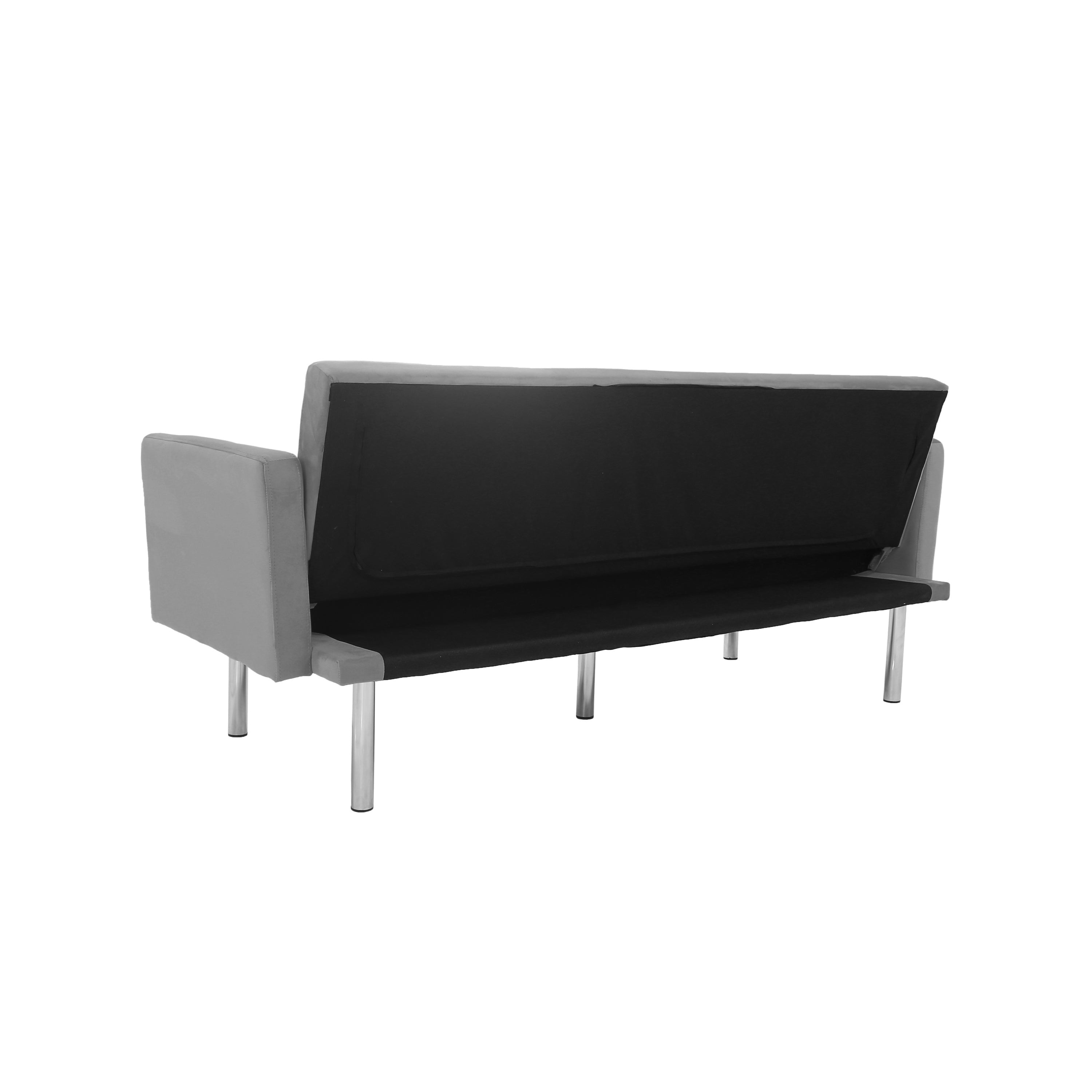 Square arm sleeper sofa Grey VELVET ***Not available for sale on Walmart*** - Atlantic Fine Furniture Inc