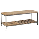 Gerbera - Wood Accent Bench With Shelf - Natural And Gunmetal - Atlantic Fine Furniture Inc