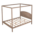 Queen Size Canopy Platform Bed with Headboard and Support Legs,Brown Wash - Atlantic Fine Furniture Inc