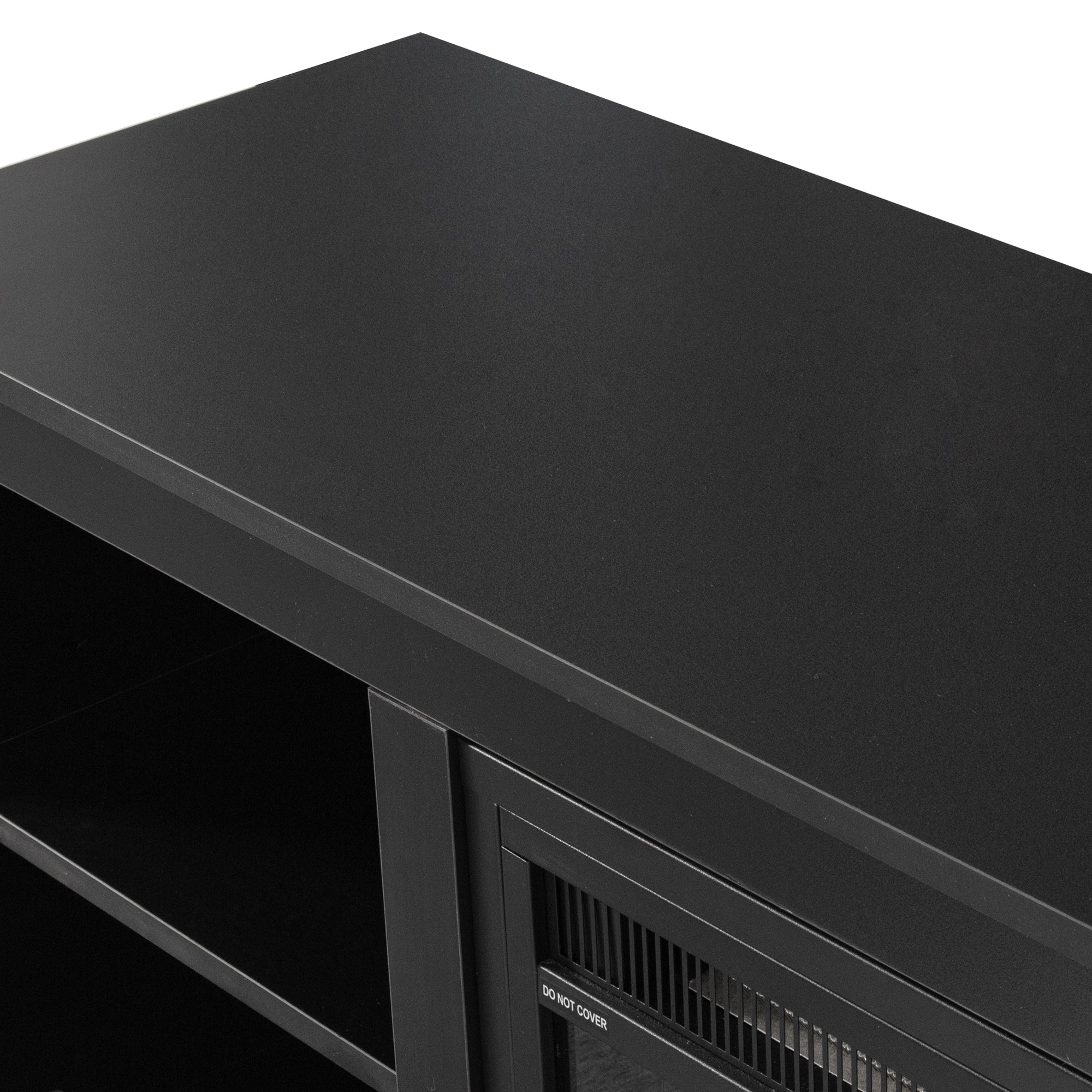 Classic 4 Cubby Fireplace TV Stand , Black - Atlantic Fine Furniture Inc