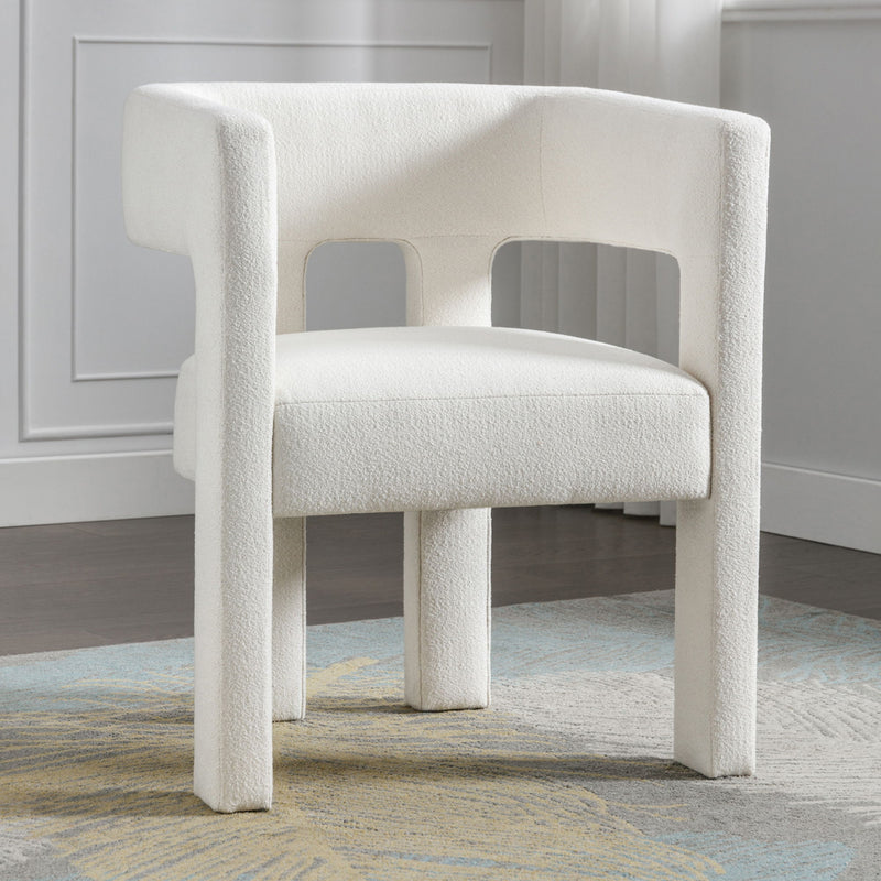 Contemporary Designed Fabric Upholstered Accent Chair Dining Chair For Living Room, Bedroom, Dining Room, Beige