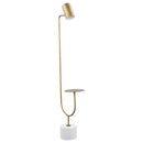 Jodie - Adjustable Floor Lamp Side Table - Antique Brass - Atlantic Fine Furniture Inc