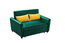 [VIDEO provided]55" Modern Velvet Sofa with Pull-Out Sleeper Bed with 2 Pillows Adjustable Backrest for Small Spaces Green - Atlantic Fine Furniture Inc