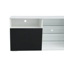TV Stand High Gloss Doors Modern TV Stand LED(White/Black) - Atlantic Fine Furniture Inc
