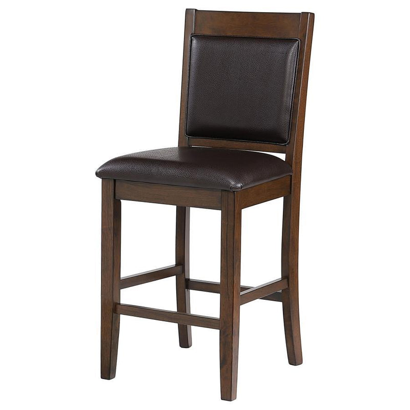 Dewey - Upholstered Counter Height Chairs With Footrest (Set of 2) - Brown And Walnut