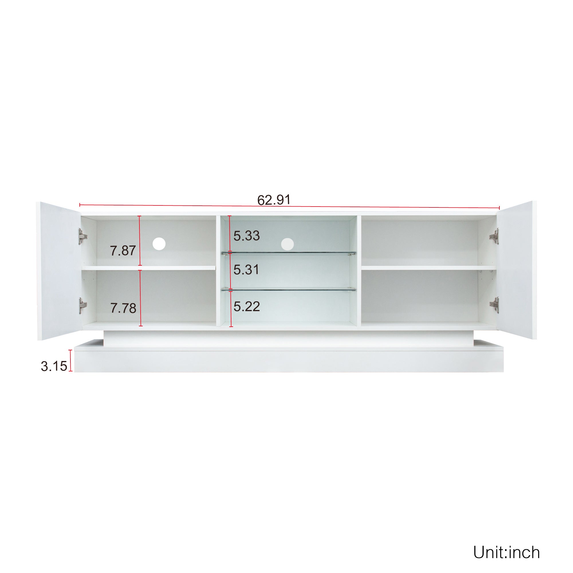 TV Cabinet Wholesale, White TV Stand with Lights, Modern LED TV Cabinet with Storage Drawers, Living Room Entertainment Center Media Console Table - Atlantic Fine Furniture Inc