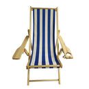 Outdoor Poplar Hanging Chair  Wide Blue Stripes armrest with cup holder (Color: Dark Blue) - Atlantic Fine Furniture Inc