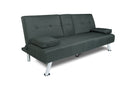 FUTON SOFA BED SLEEPER DARK GREY FABRIC（W22319409） - Atlantic Fine Furniture Inc