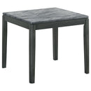 Mozzi - Square Faux Marble Side End Table - Gray And Black - Atlantic Fine Furniture Inc