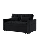 Modern Velvet Convertible Loveseat Sleeper Sofa Couch with Adjustable Backrest, 2 Seater Sofa With Pull-Out Bed with 2 Lumbar Pillows For Small Living Room & Apartment - Atlantic Fine Furniture Inc