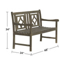 Renaissance Outdoor Patio Diamond 4-foot Hand-scraped Hardwood Bench - Atlantic Fine Furniture Inc