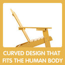 TALE Adirondack Chair Backyard Furniture Painted Seating with Cup Holder All-Weather and Fade-Resistant Plastic Wood for Lawn Outdoor Patio Deck Garden Porch Lawn Furniture Chairs Yellow - Atlantic Fine Furniture Inc