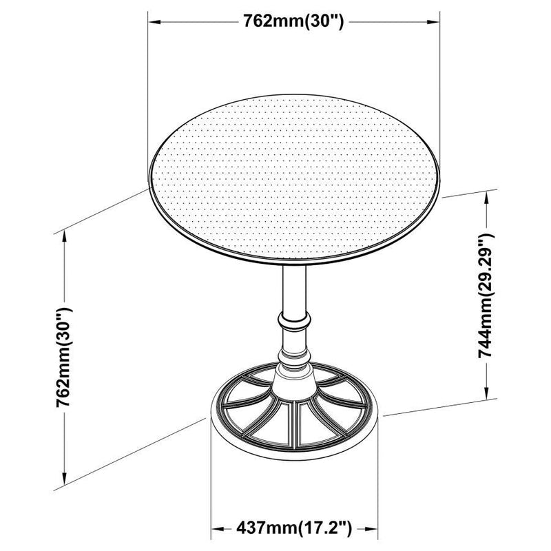 Oswego - Round 30-Inch Bistro Dining Table - Bronze