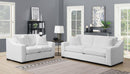 Ashlyn - Upholstered Sloped Arm Loveseat - White - Atlantic Fine Furniture Inc