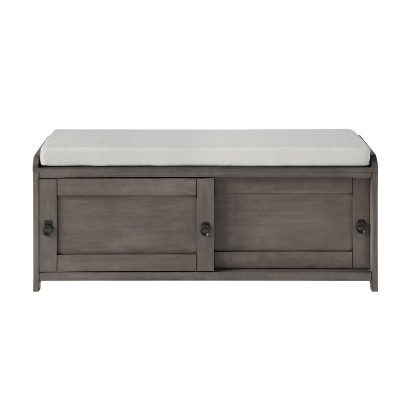 Homes Collection Wood Storage Bench With Cabinets