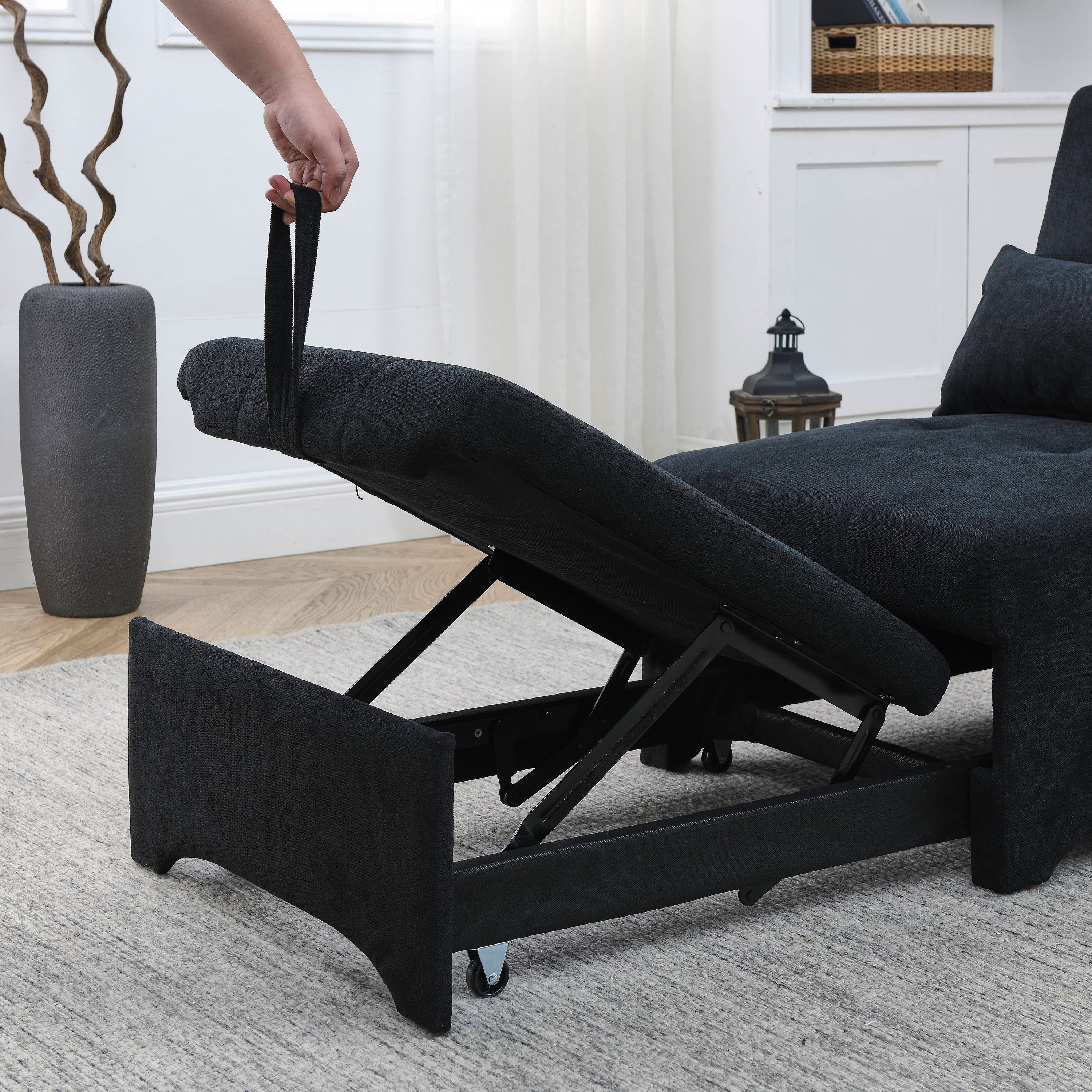 [Video] Welike 24.5"W Sleeper sofa bed, convertible chair 4 in 1 multifunctional folding sleeper sofa bed pull out sleeper sofa bed with adjustable backrest, single bed chair for small spaces - Atlantic Fine Furniture Inc