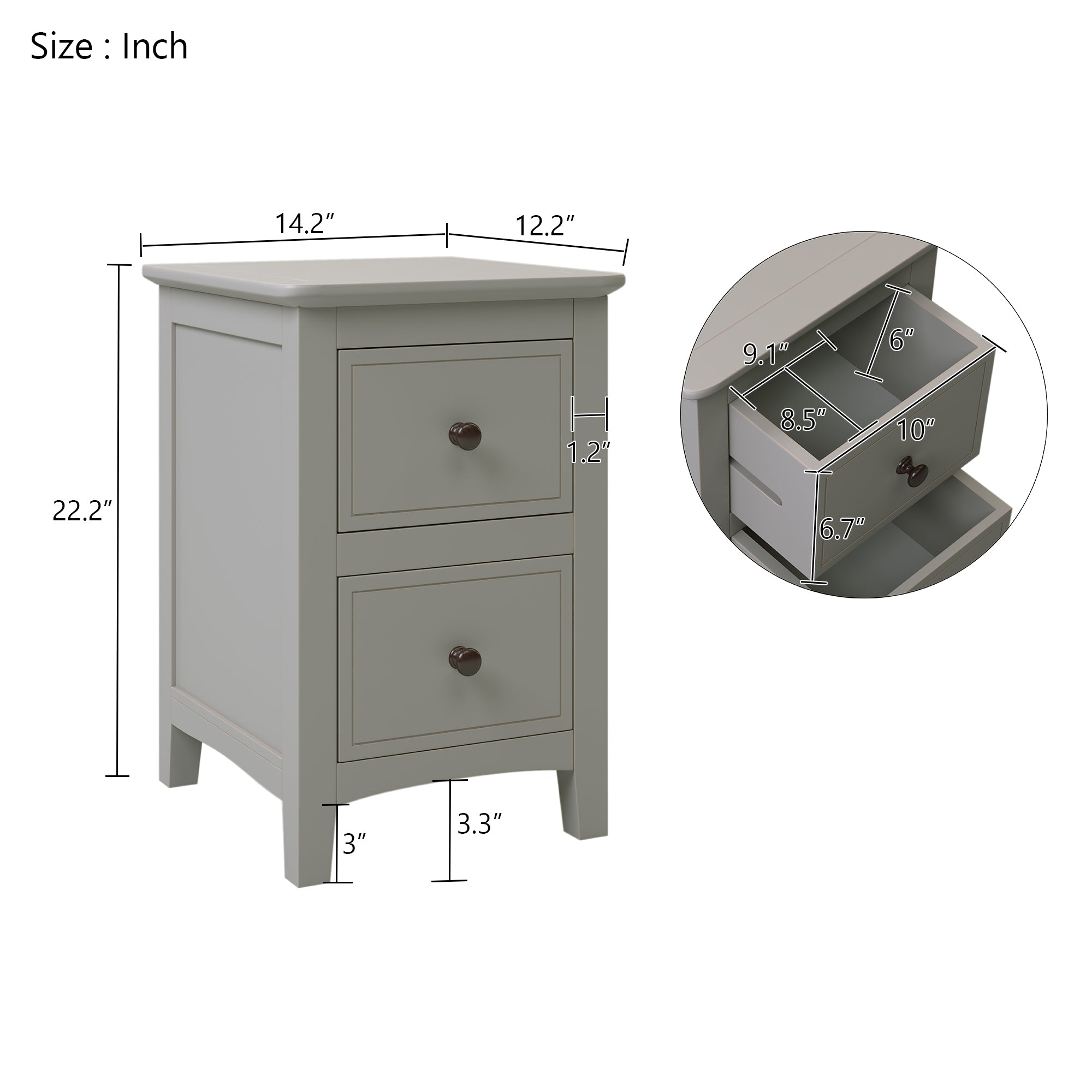 Gray Solid Wood 3 Pieces Queen Bedroom Sets - Atlantic Fine Furniture Inc