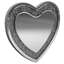 Aiko - Heart Shaped LED Light Wall Mirror - Silver - Atlantic Fine Furniture Inc