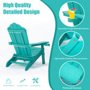 TALE Folding Adirondack Chair with Pullout Ottoman with Cup Holder, Oversized, Poly Lumber,  for Patio Deck Garden, Backyard Furniture, Easy to Install,GREEN. Banned from selling on Amazon - Atlantic Fine Furniture Inc