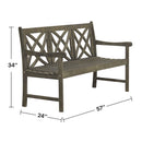 Renaissance Outdoor Patio 5-foot Hand-scraped Wood Garden Bench - Atlantic Fine Furniture Inc