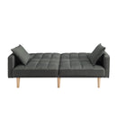 FUTON SLEEPER SOFA WITH 2 PILLOWS Dark gray FABRIC（same as W223S01338、W223S00991。Size difference, See Details in page.） - Atlantic Fine Furniture Inc