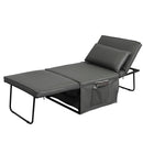 Sofa Bed 4 in 1 Ottoman Sleeper Bed Convertible Chair Bed with Adjustable Back Breathable Sleeper Guest Bed for Small Room, Grey - Atlantic Fine Furniture Inc