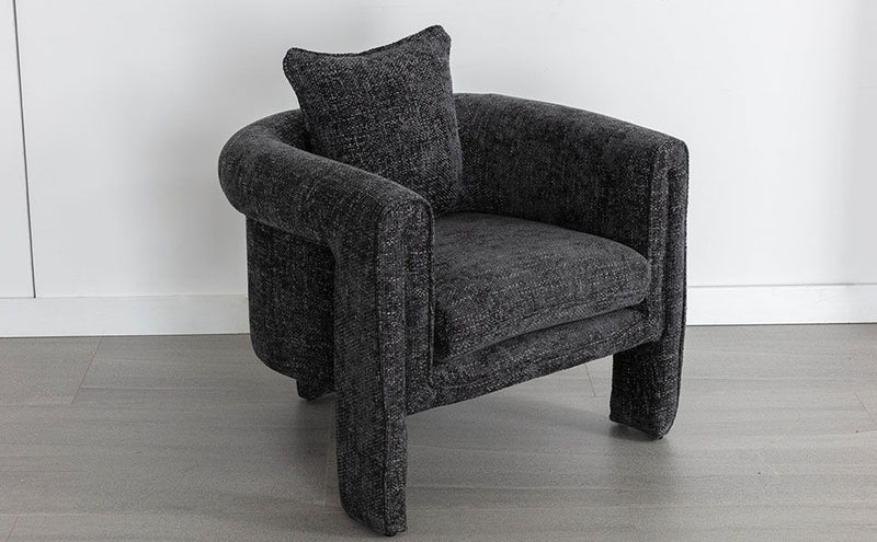 Modern Style Accent Chair Armchair For Living Room, Bedroom, Guest Room, Office, Rock Black