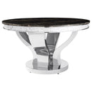Anchorage - Round Glass Top Dining Table - Chrome - Atlantic Fine Furniture Inc