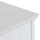 ON-TREND TV Stand for TV up to 60in with 4 Tempered Glass Doors Adjustable Panels Open Style Cabinet, Sideboard for Living room, White (OLD SKU:WF286785AAK) - Atlantic Fine Furniture Inc