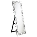 Tavin - Geometric Frame Standing Mirror - Silver - Atlantic Fine Furniture Inc
