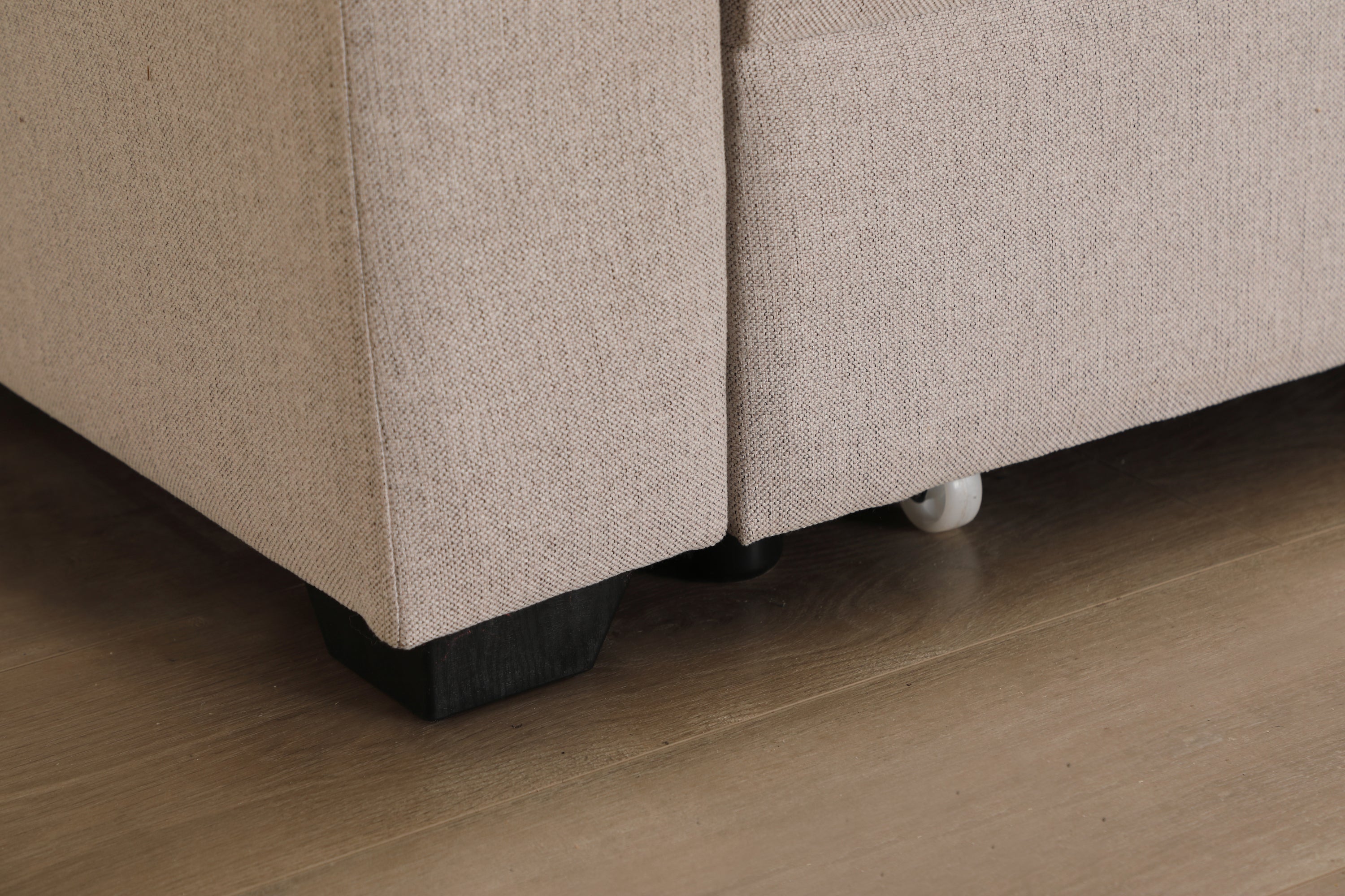 Beige Upholstered Sleeper Modular Sofa - Atlantic Fine Furniture Inc