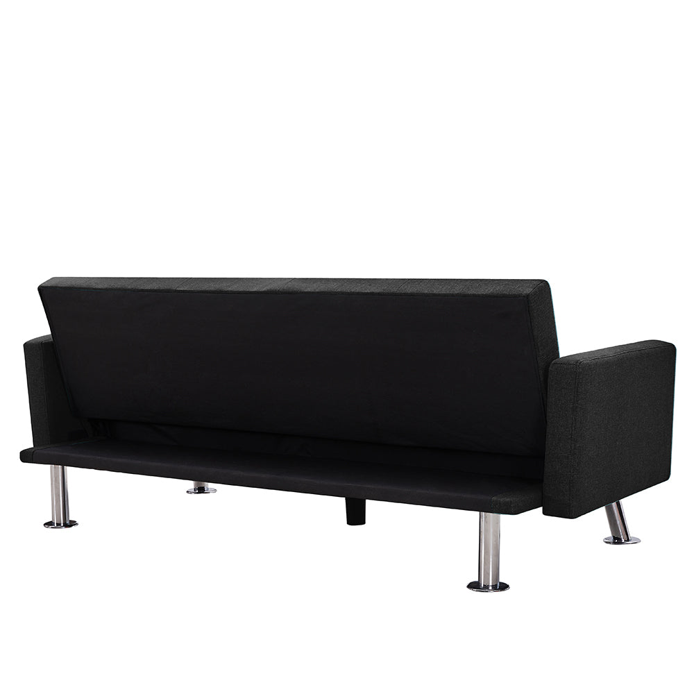 Modern Convertible Folding Futon Sofa Bed ,  Black Fabric Sleeper Sofa Couch for Compact Living Space. - Atlantic Fine Furniture Inc