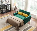 [VIDEO provided]55" Modern Velvet Sofa with Pull-Out Sleeper Bed with 2 Pillows Adjustable Backrest for Small Spaces Green - Atlantic Fine Furniture Inc