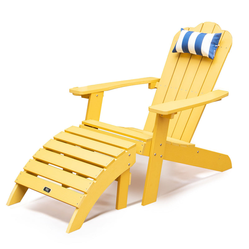 TALE Adirondack Ottoman Footstool All-Weather and Fade-Resistant Plastic Wood for Lawn Outdoor Patio Deck Garden Porch Lawn Furniture Yellow - Atlantic Fine Furniture Inc