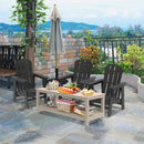 Small Size Adirondack Chair, Plastic Adirondack Chair Fire Pit Chair, Plastic Adirondack Chair, Weather Resistant, Black，1 piece - Atlantic Fine Furniture Inc