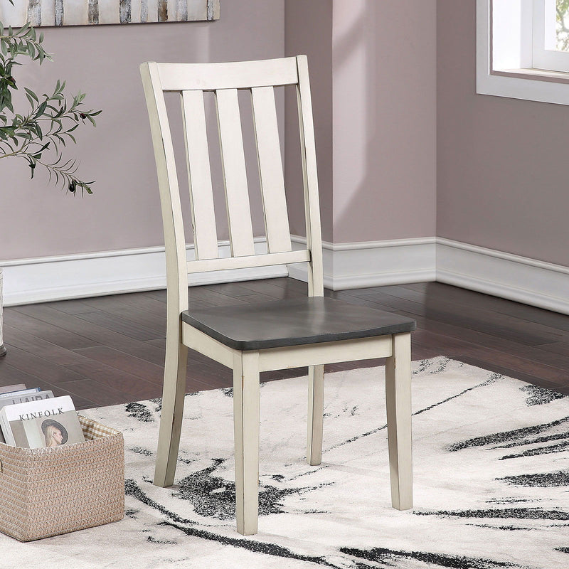 Frances - Side Chair (Set of 2) - Antique White / Gray