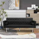 Square arm sleeper sofa BLACK PU ***Not available for sale on Walmart*** - Atlantic Fine Furniture Inc