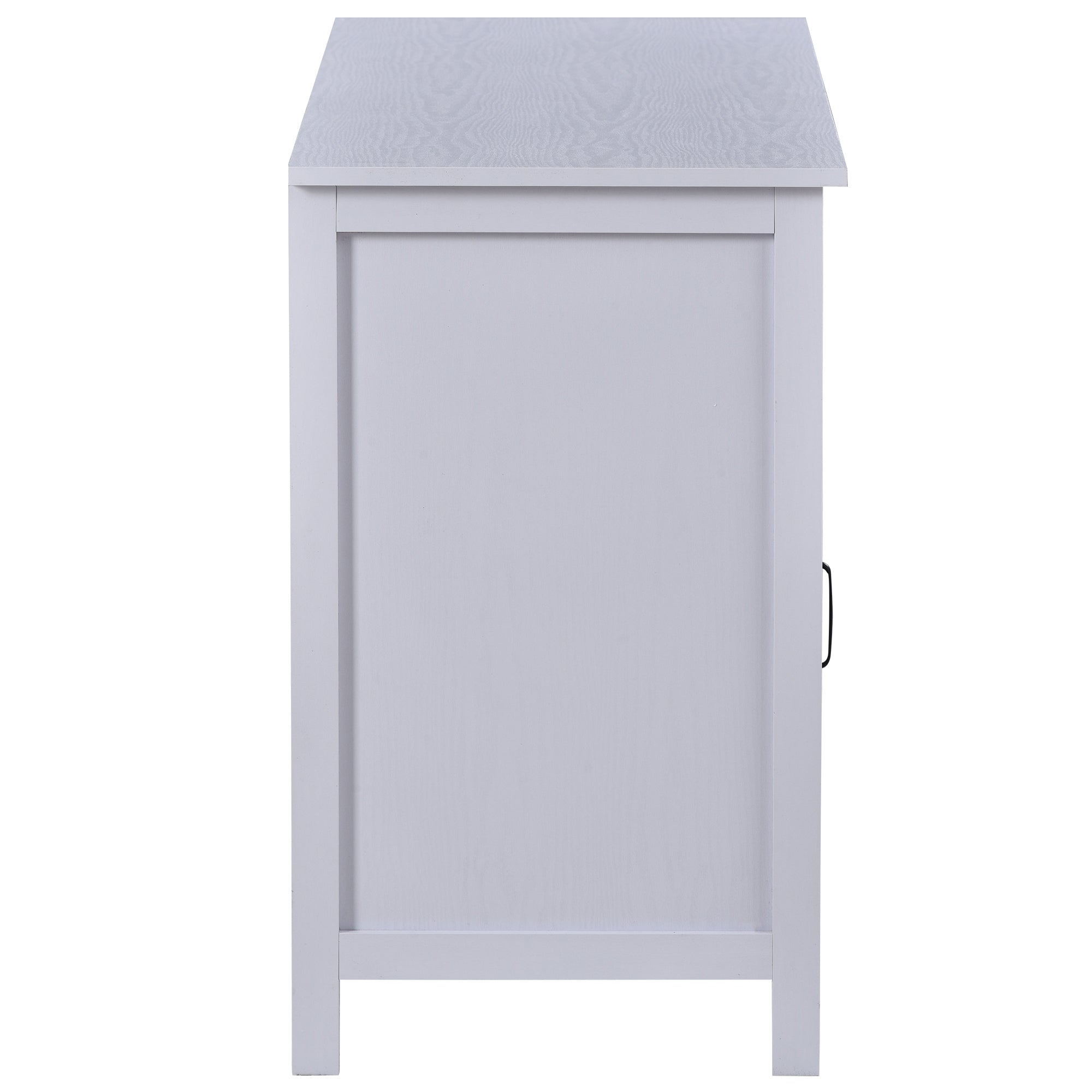 U-Can TV Stand for TV up to 68 in with 2 Doors and 2 Drawers Open Style Cabinet, Sideboard for Living room, White - Atlantic Fine Furniture Inc